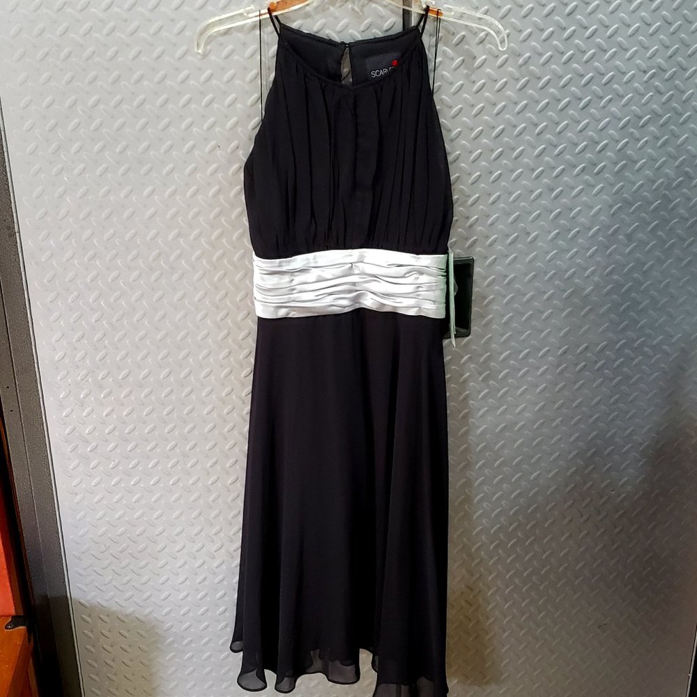 NWT SCARLETT Black Chiffon Blouson Dress (12)